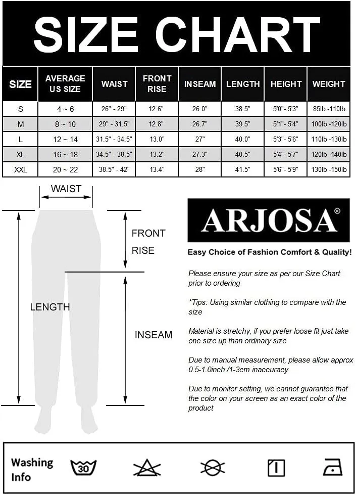 ARJOSA Women's Yoga Harem Pants Flare Loose Baggy Wide Leg Lounge Pajama Bottoms