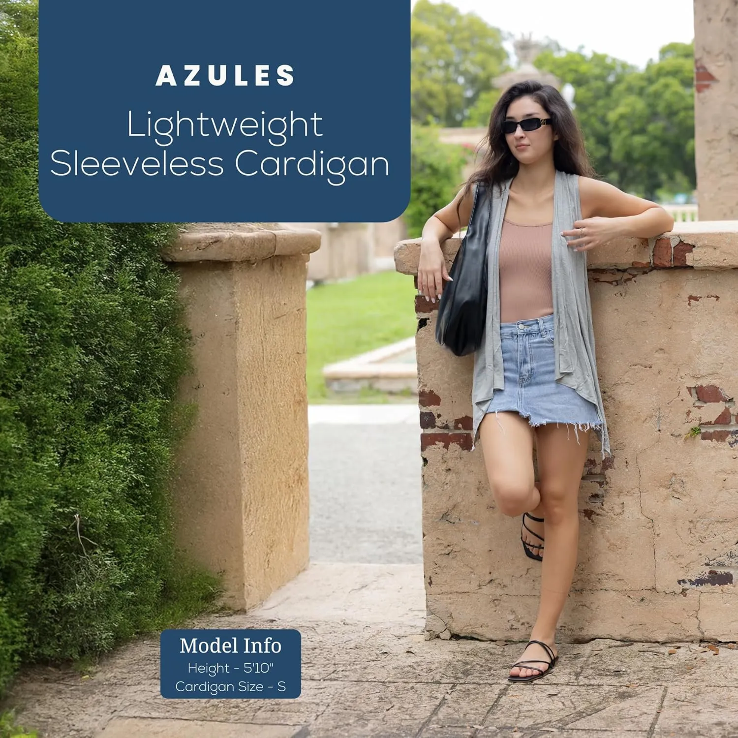 Azules Sleeveless Cardigan Vest for Women- Stylish Casual Womens Cardigans for Every Occasion