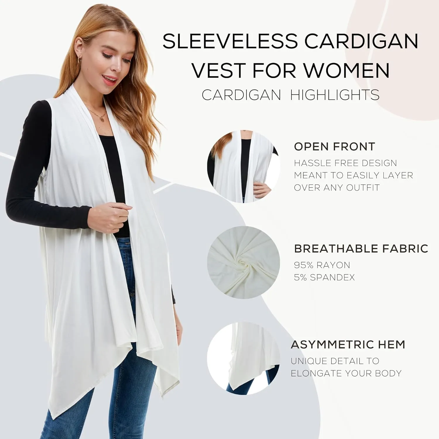Azules Sleeveless Cardigan Vest for Women- Stylish Casual Womens Cardigans for Every Occasion