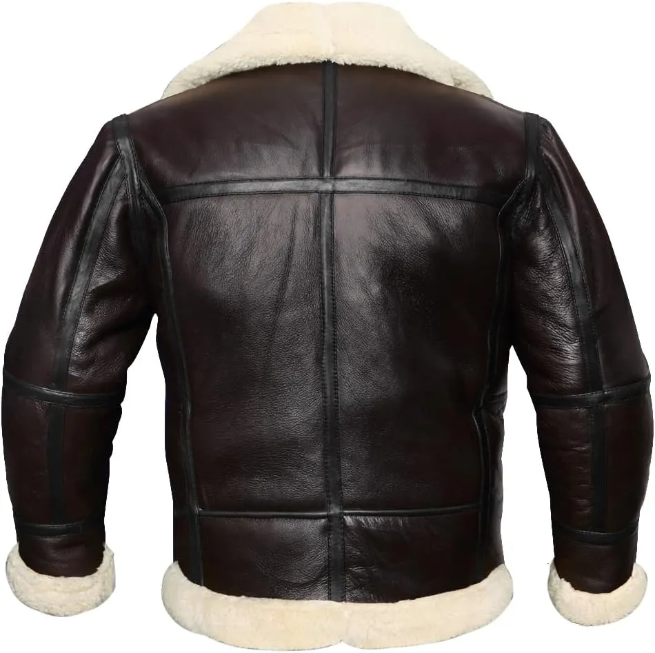 B3 Bomber Jacket - B3 Bomber Jacket Real Shearling Men - RAF Bomber Ginger - Mens Aviator Jacket