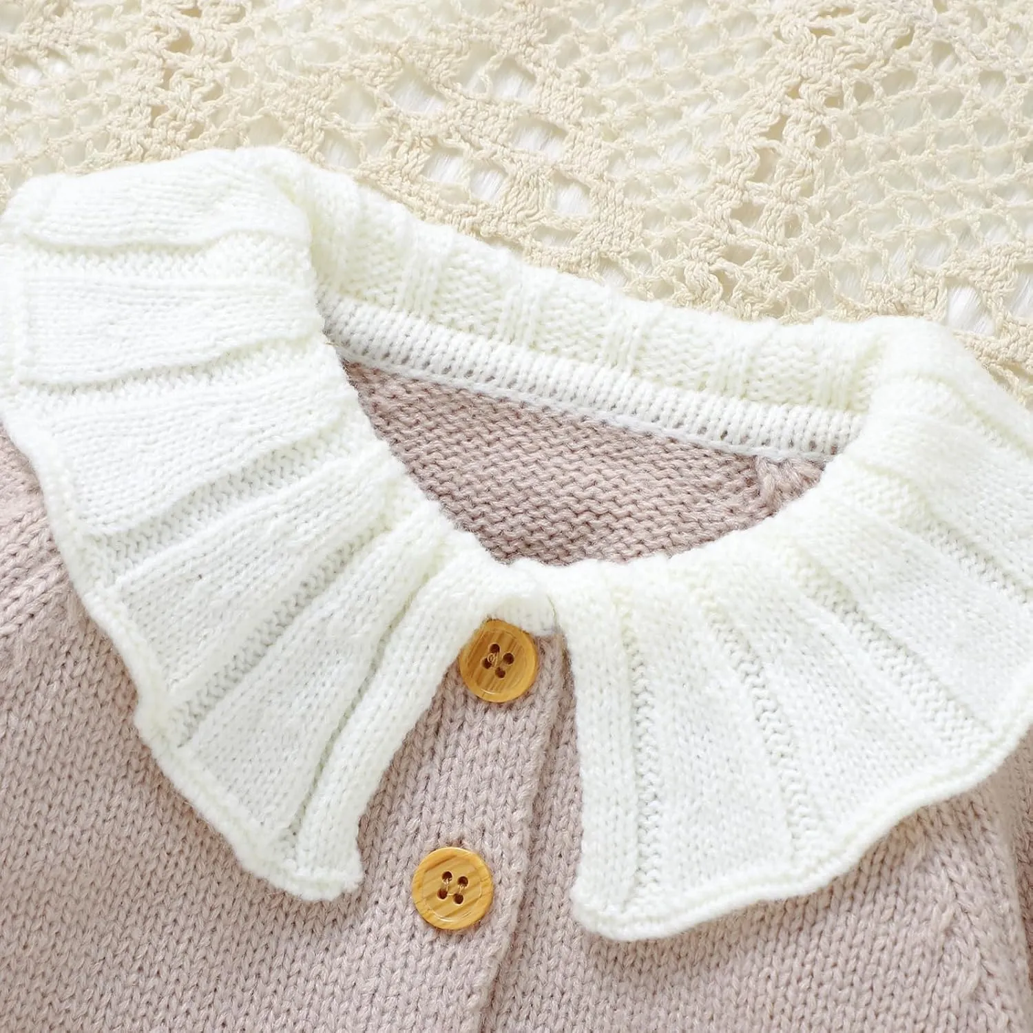 Baby Girl Cardigan Knit Sweater Animal Embroidery Chunky Coat Doll Collar Knitwear Toddler Infant Spring Clothes