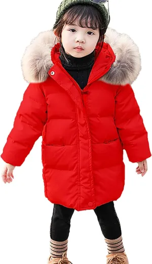 Baby Girls Boys Kids Down Jacket Coat Down Feather Winter Warm Hooded Puffer Jacket Todder Down Outerwear