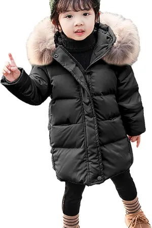Baby Girls Boys Kids Down Jacket Coat Down Feather Winter Warm Hooded Puffer Jacket Todder Down Outerwear