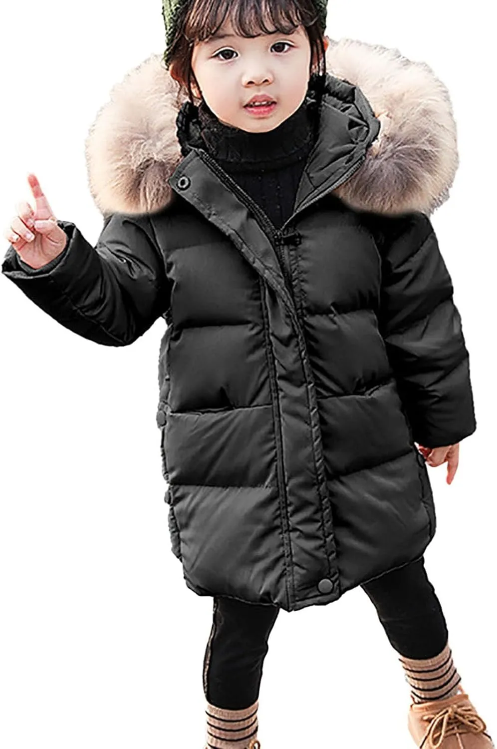 Baby Girls Boys Kids Down Jacket Coat Down Feather Winter Warm Hooded Puffer Jacket Todder Down Outerwear