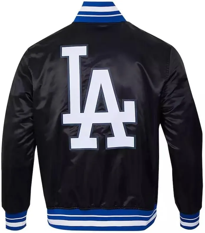 Baseball varsity jacket - LA blue and white letterman jacket for men.