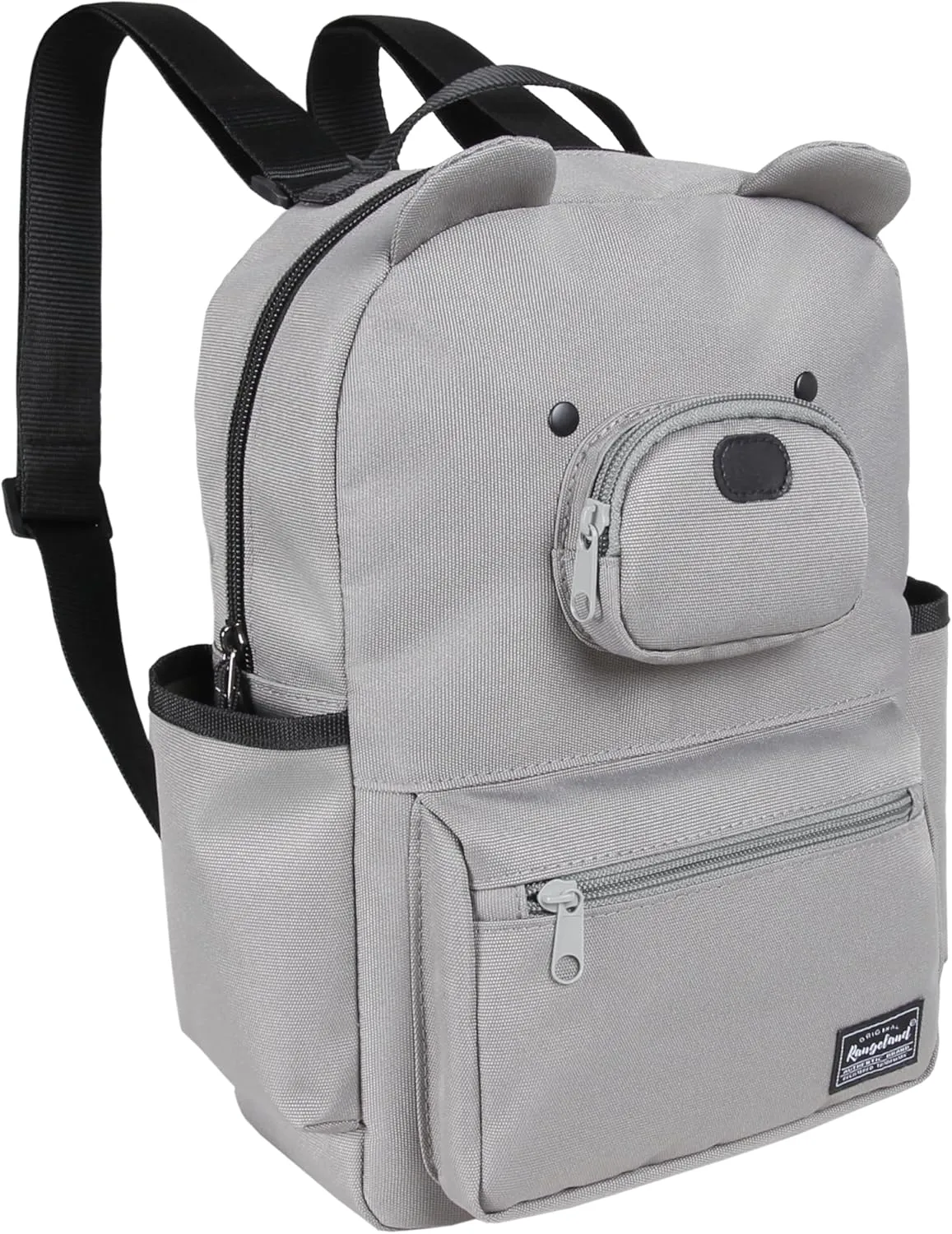 Bear Mini Daily Backpack for Woman Teenagers with Tablet Sleeve and Water Bottle Pocket, Lightweight Stylish Casual Daypack, Grey