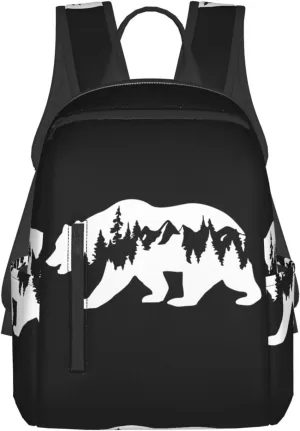 Bear Pattern Stylish Casual Backpack Bag For Women Multipurpose Laptop Backpacks Computer Daypack For Men Picnic Travel Hiking