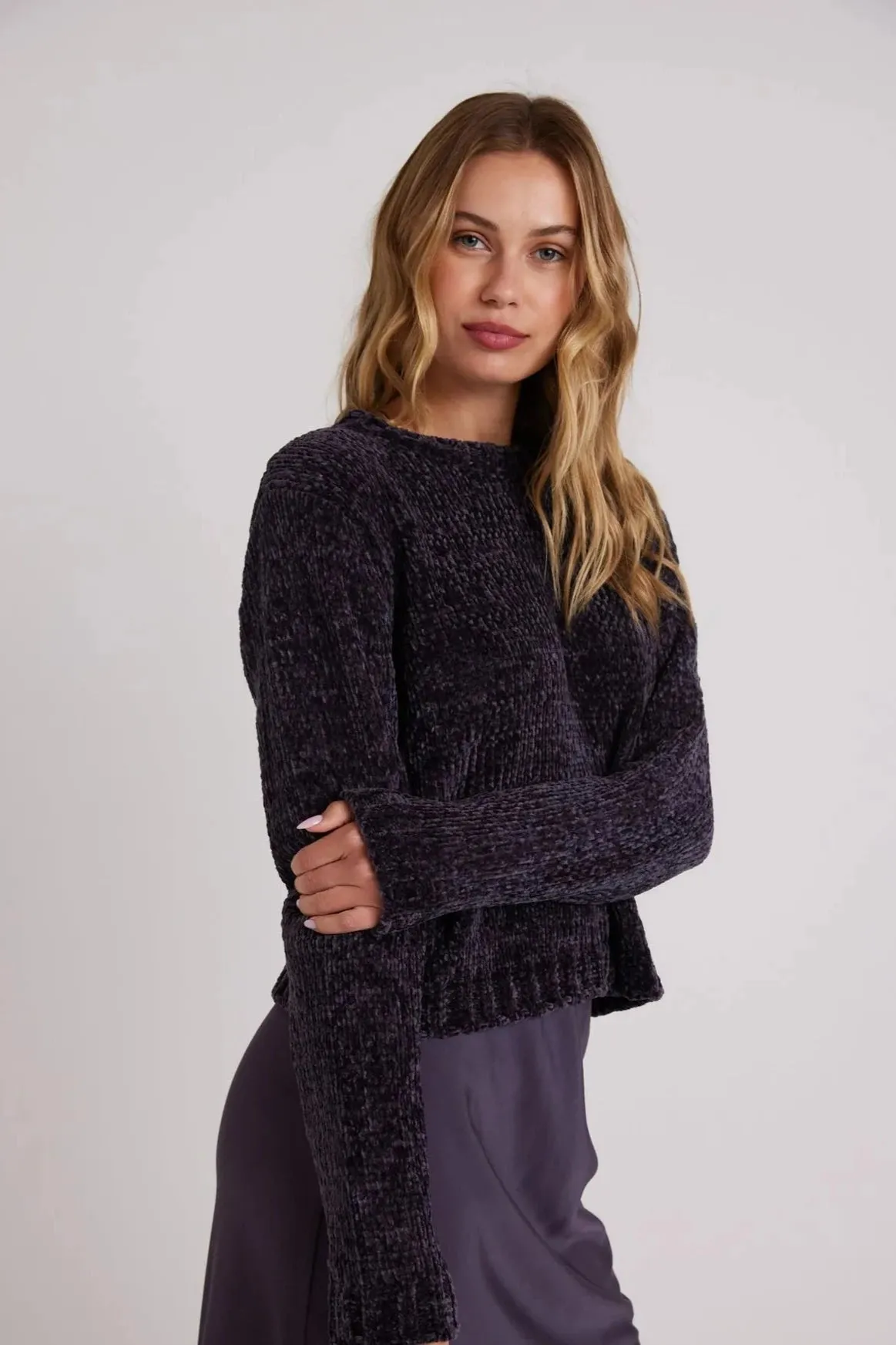 Bella Dahl Crew Neck Chenille Sweater