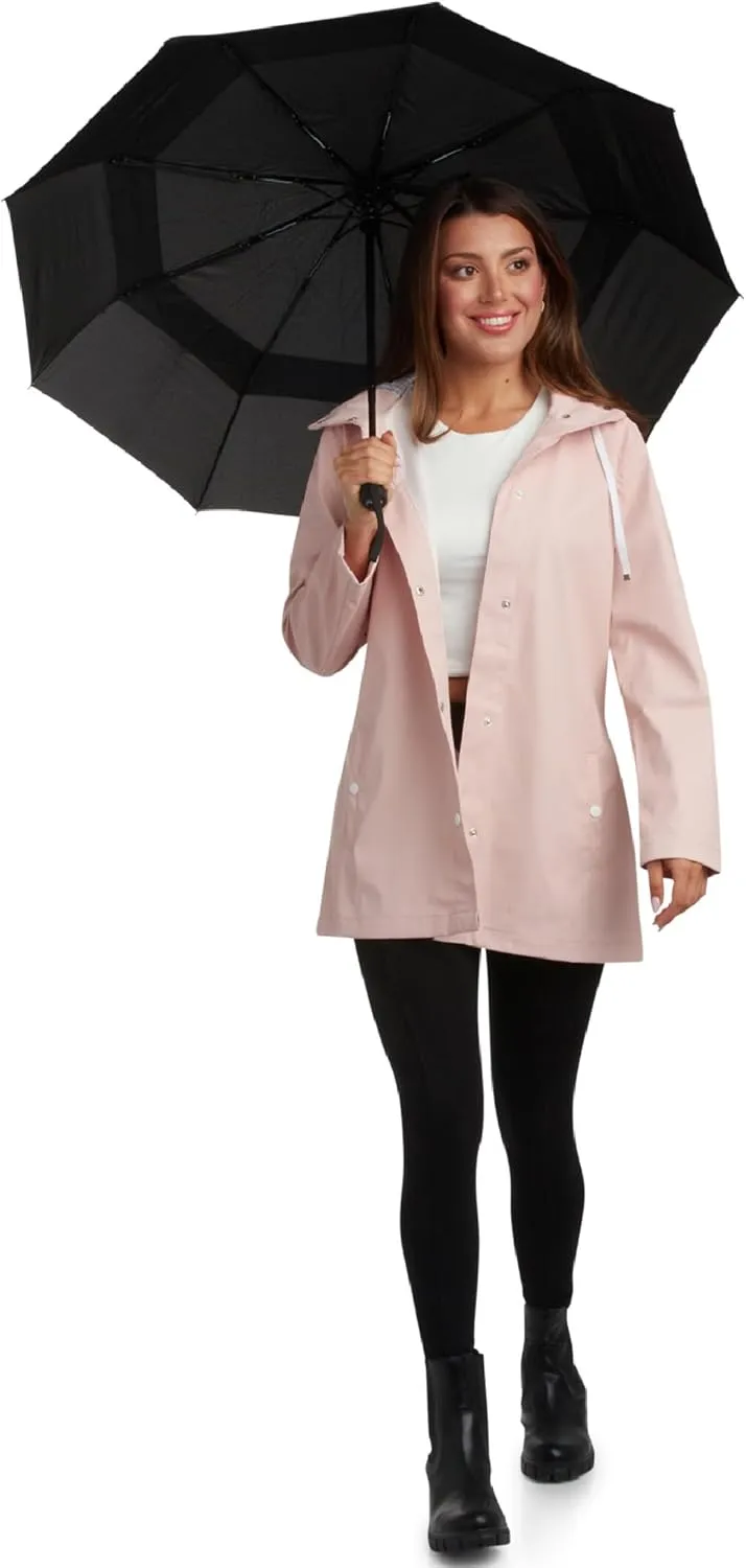 Big Chill Womens Rain Coat - Lightweight Water Resistant Womens Rain Jacket with Hood - Windbreaker Anorak Jackets for Women
