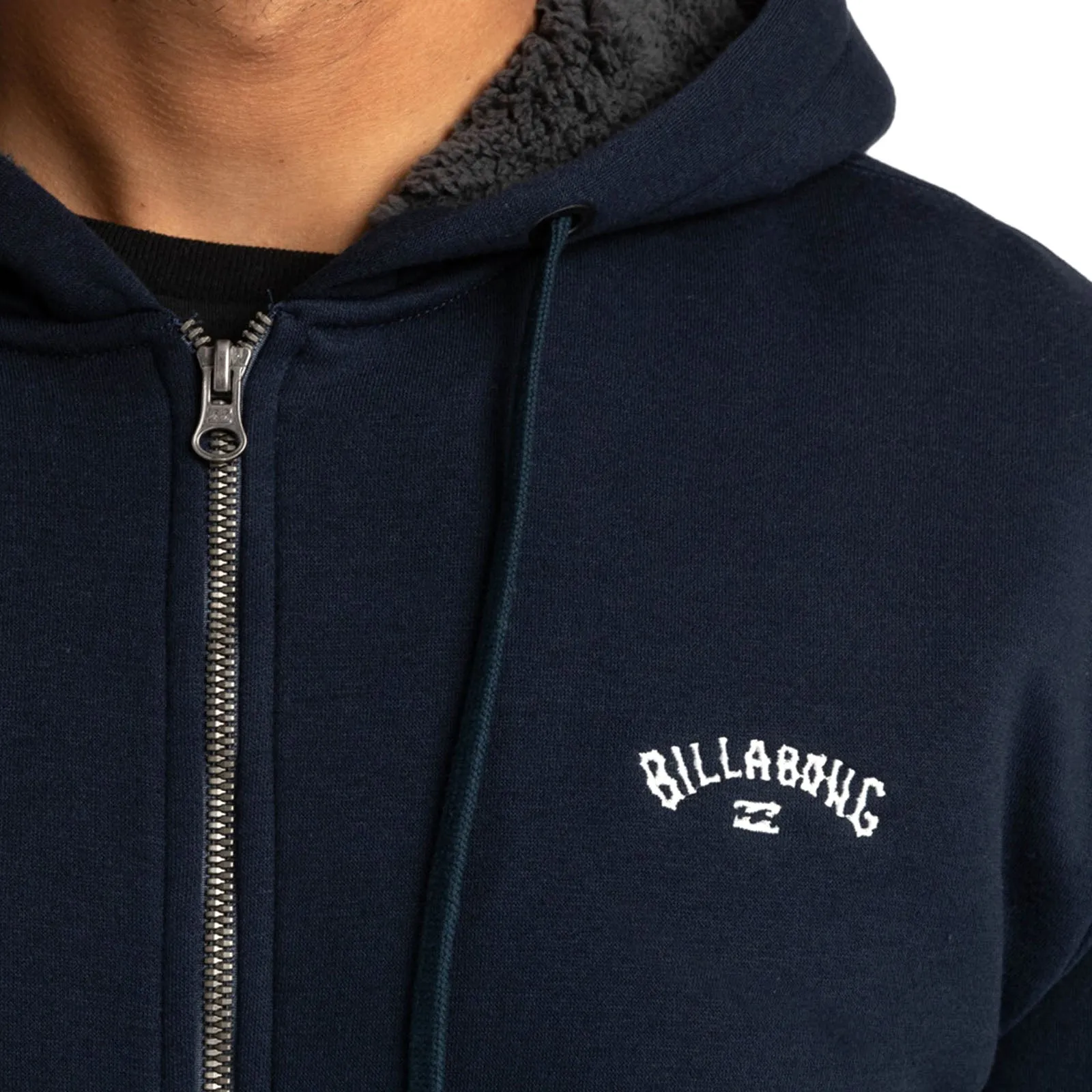 Billabong Mens Full Arch Sherpa Zip Up Fleece Lined Hoodie Hoody Hooded Jumper
