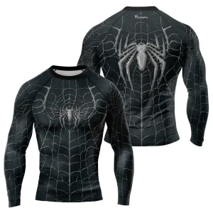 Black Spider's Web Trap Men's Long Sleeve Rash Guard