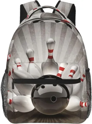 Bowling Ball Sport Vintage Stylish Casual Backpack Purse For Women Personalized Laptop Backpacks With Multiple Pockets Computer Daypack For Work Business Travel