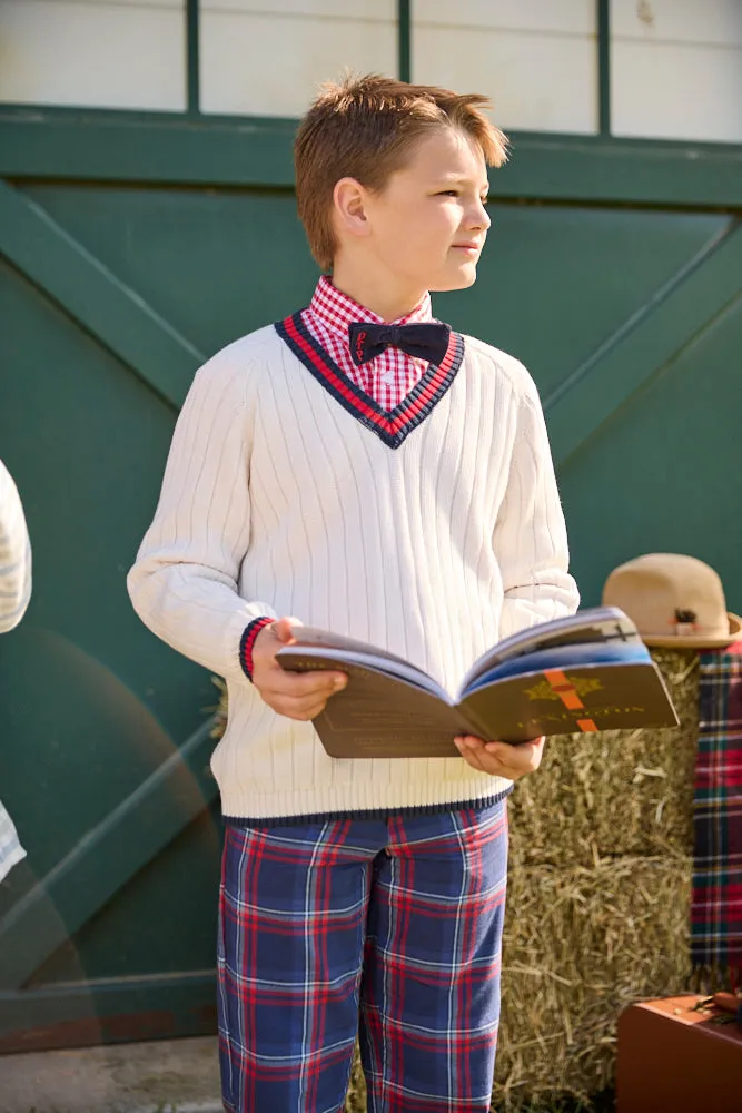 Boy's Plaid Slim Pant -- Calvary Plaid