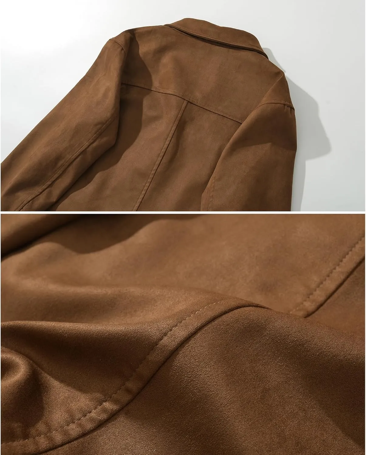 Brown Faux Leather Cropped Jacket Women Bomber Jacket Suede Jacket Y2k Outerwear Crop Blazers
