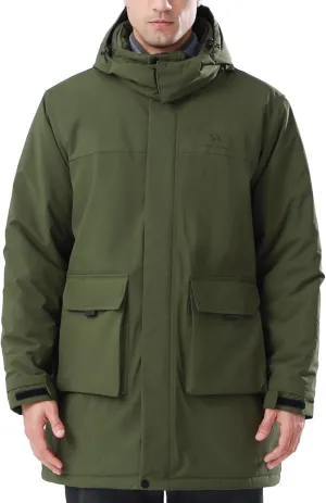 CAMELSPORTS Mens Winter Coats Long Warm Jacket with Hood Casual Quilted Puffer Parka Windproof Jackets
