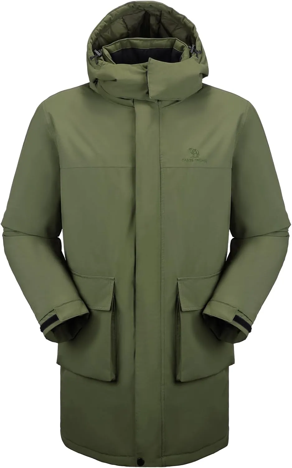 CAMELSPORTS Mens Winter Coats Long Warm Jacket with Hood Casual Quilted Puffer Parka Windproof Jackets