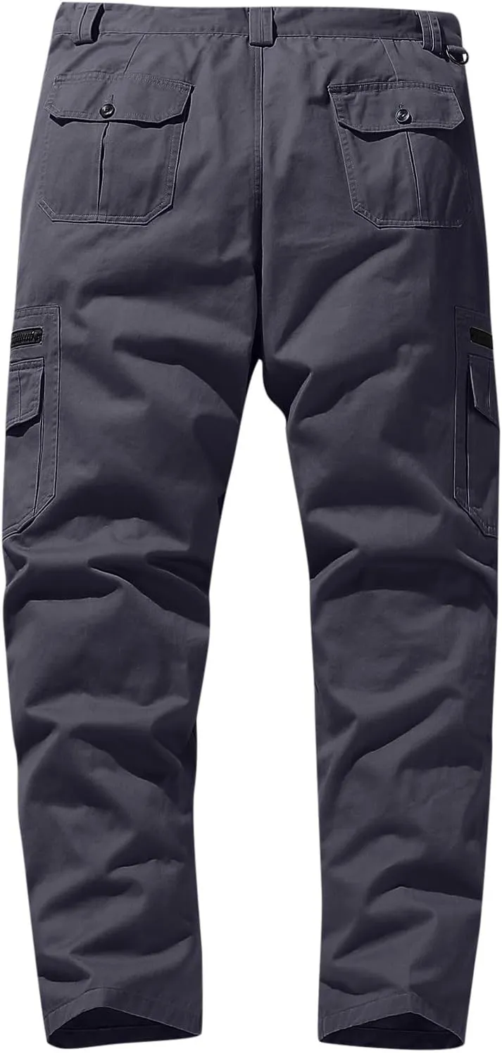Cargo Pants for Men Slim Fit Stretch Casual Multi-Pocket Straight Sweatpants Loose Joggers Athletic Pants Outdoor