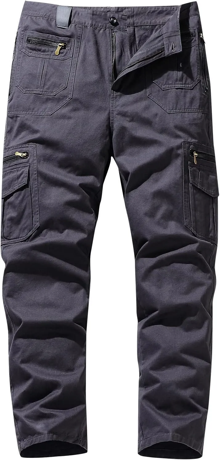 Cargo Pants for Men Slim Fit Stretch Casual Multi-Pocket Straight Sweatpants Loose Joggers Athletic Pants Outdoor