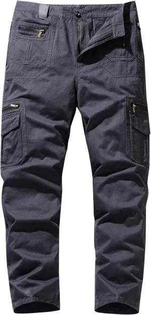 Cargo Pants for Men Slim Fit Stretch Casual Multi-Pocket Straight Sweatpants Loose Joggers Athletic Pants Outdoor