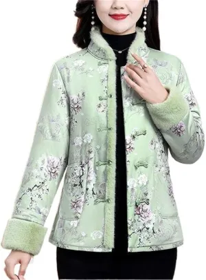 Chinese-style Cotton Padded Jackets and Winter Cotton Coats with Retro for Spring and Autumn