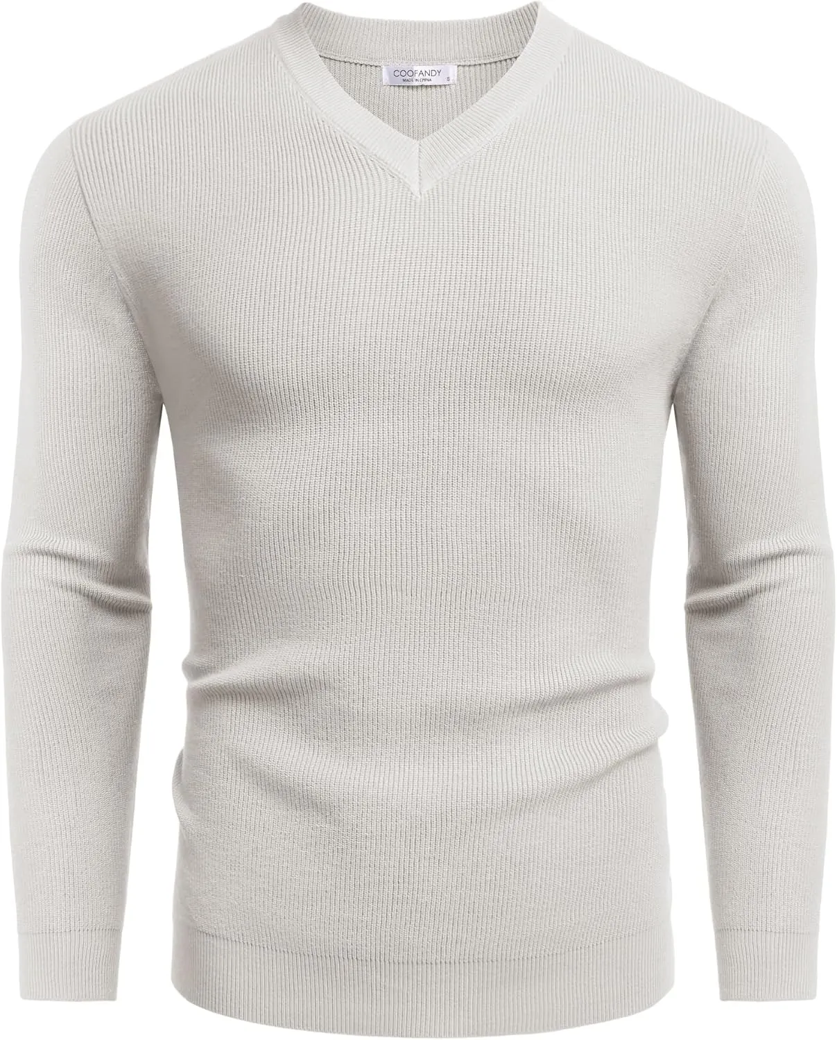 COOFANDY Men V Neck Dress Sweater Knit Long Sleeve Casual Slim Fit Pullover Sweater