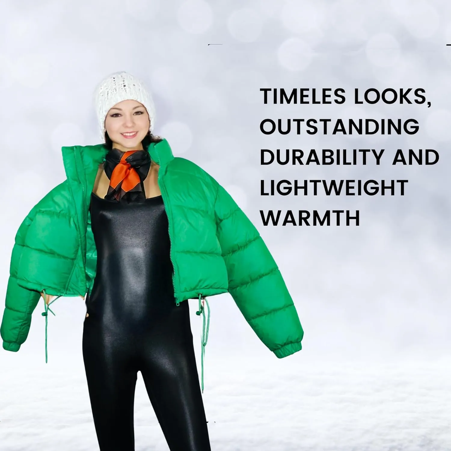 Cropped Puffer Jackets for Women - Women's Puffer Coat with Stand Collar- Cute Fashion Short Crop Puffy