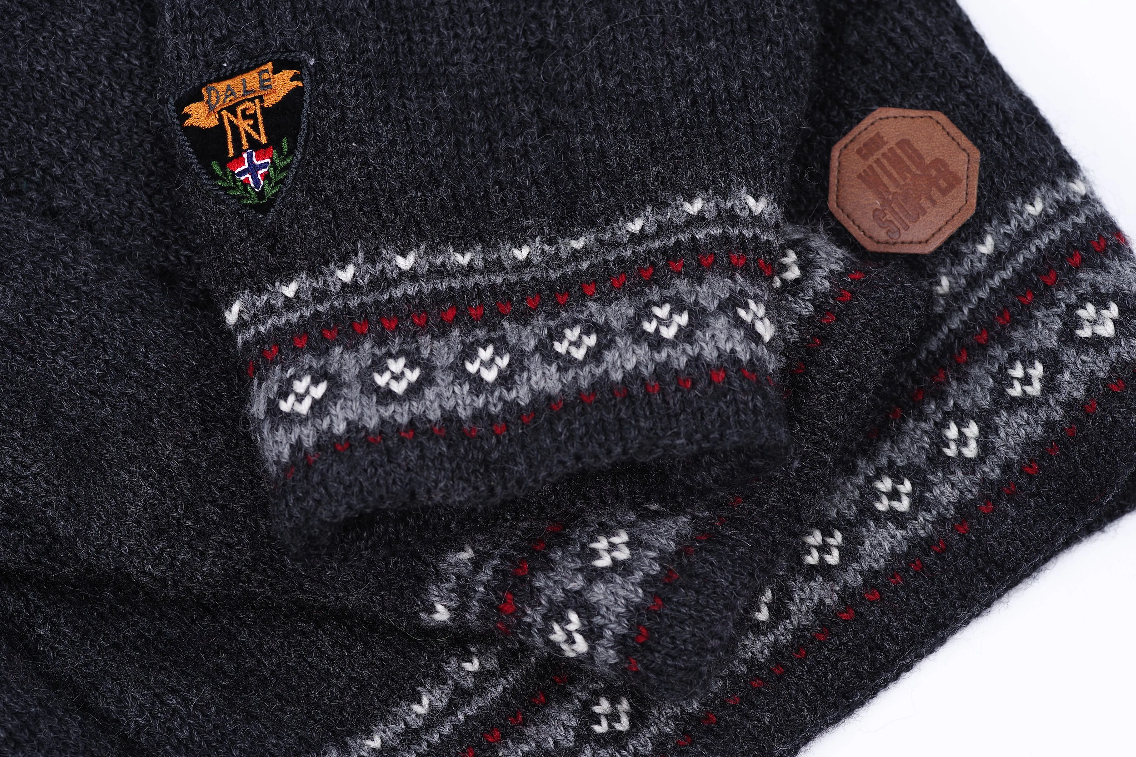 Dale Of Norway Zip Neck Wind Stopper Gray Wool Sweater, Men's M