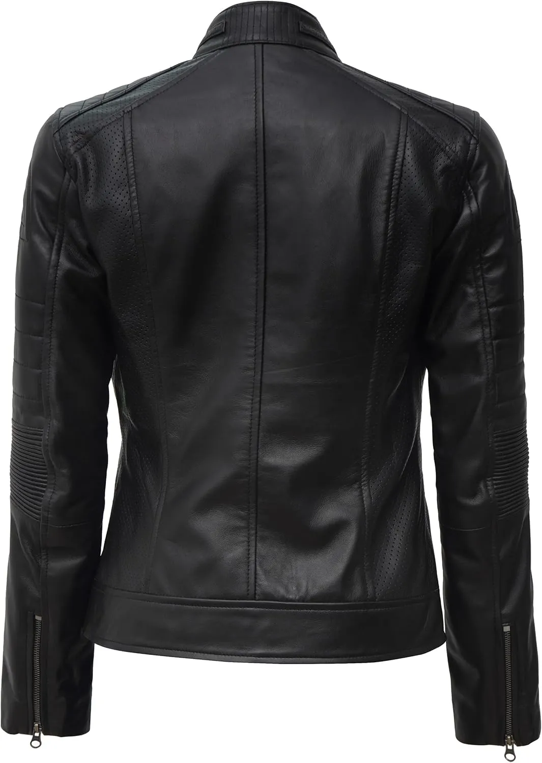 Decrum Leather Jacket Women - Stylish Casual Real Lambskin Leather Jackets for Women