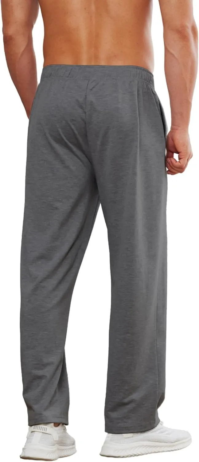 Deyeek Tear Away Pants for Men Full Zipper Legs Sweat Pants Mens Open Bottom Sweatpants Breakaway Cotton Post Surgery Pants