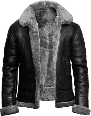 DGHM-JLMY Men's Faux Leather Jacket Warm Fleece Lined Thick Coat Heavyweight Zipper Up Fur Collar Motorbike Jacket