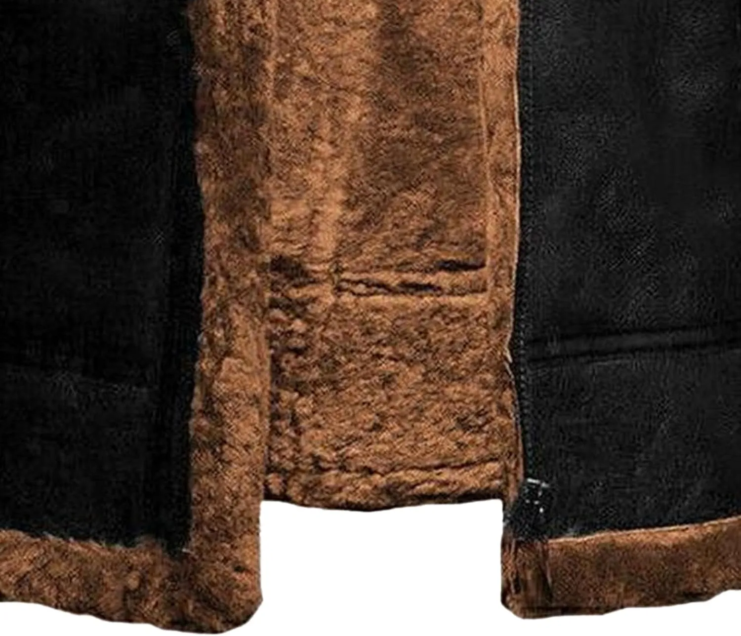 DGHM-JLMY Men's Faux Leather Jacket Warm Fleece Lined Thick Coat Heavyweight Zipper Up Fur Collar Motorbike Jacket