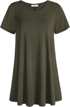 Esenchel Women's Tunic Top Casual T Shirt for Leggings