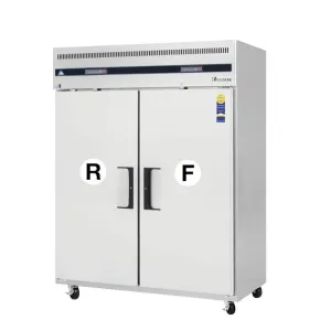 Everest ESWRF2 59" Two Section Solid Door Upright Reach-In Dual Temp Refrigerator/Freezer Combo