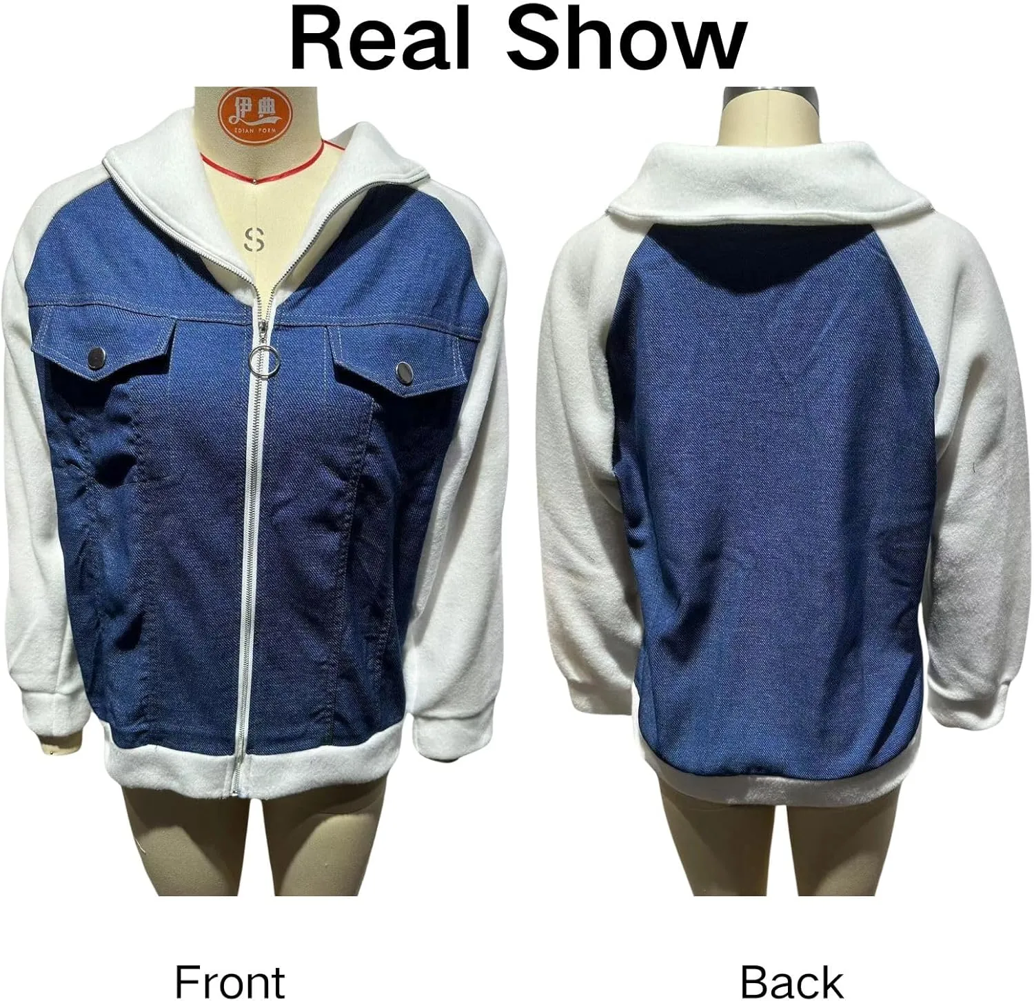 Fall Zip Up Denim Jackets for Women 2024 Long Slevee Washed Lightweight Patchwork Jean Jacket Causal Y2K Sweatshirt