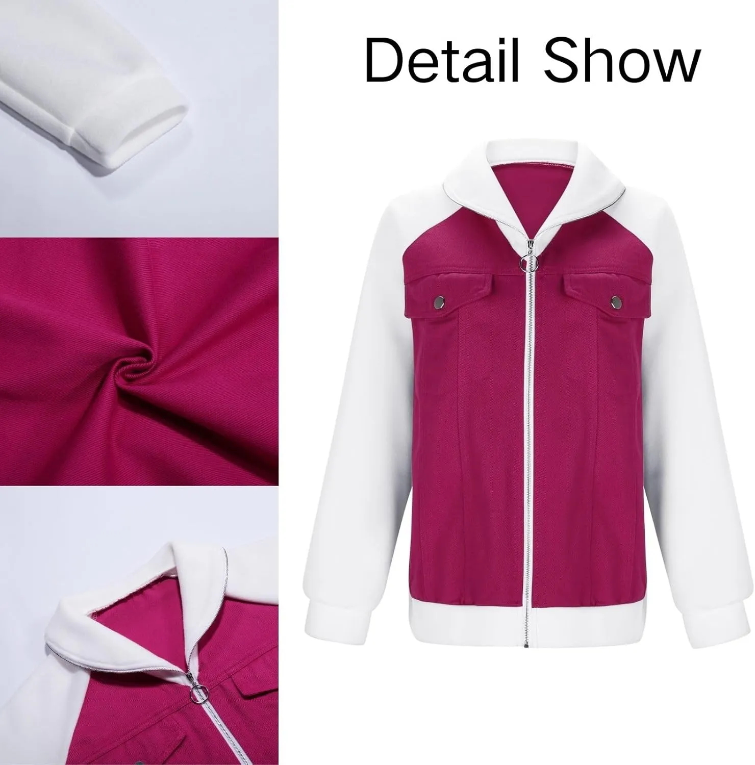 Fall Zip Up Denim Jackets for Women 2024 Long Slevee Washed Lightweight Patchwork Jean Jacket Causal Y2K Sweatshirt