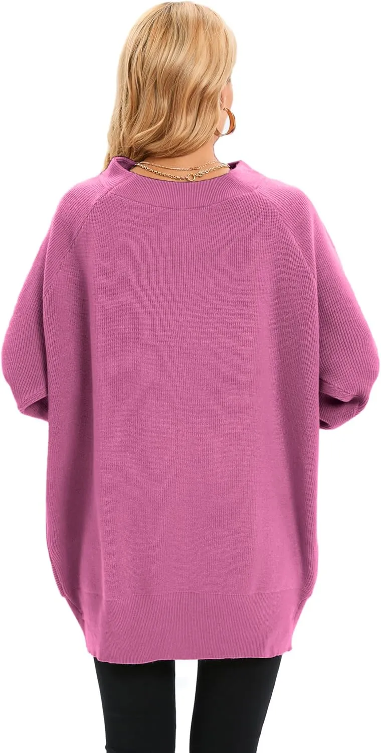 Famulily Oversized Turtleneck Sweaters for Women Batwing Dolman Long Sleeve Slouchy Tunic Turtle Necks Tops