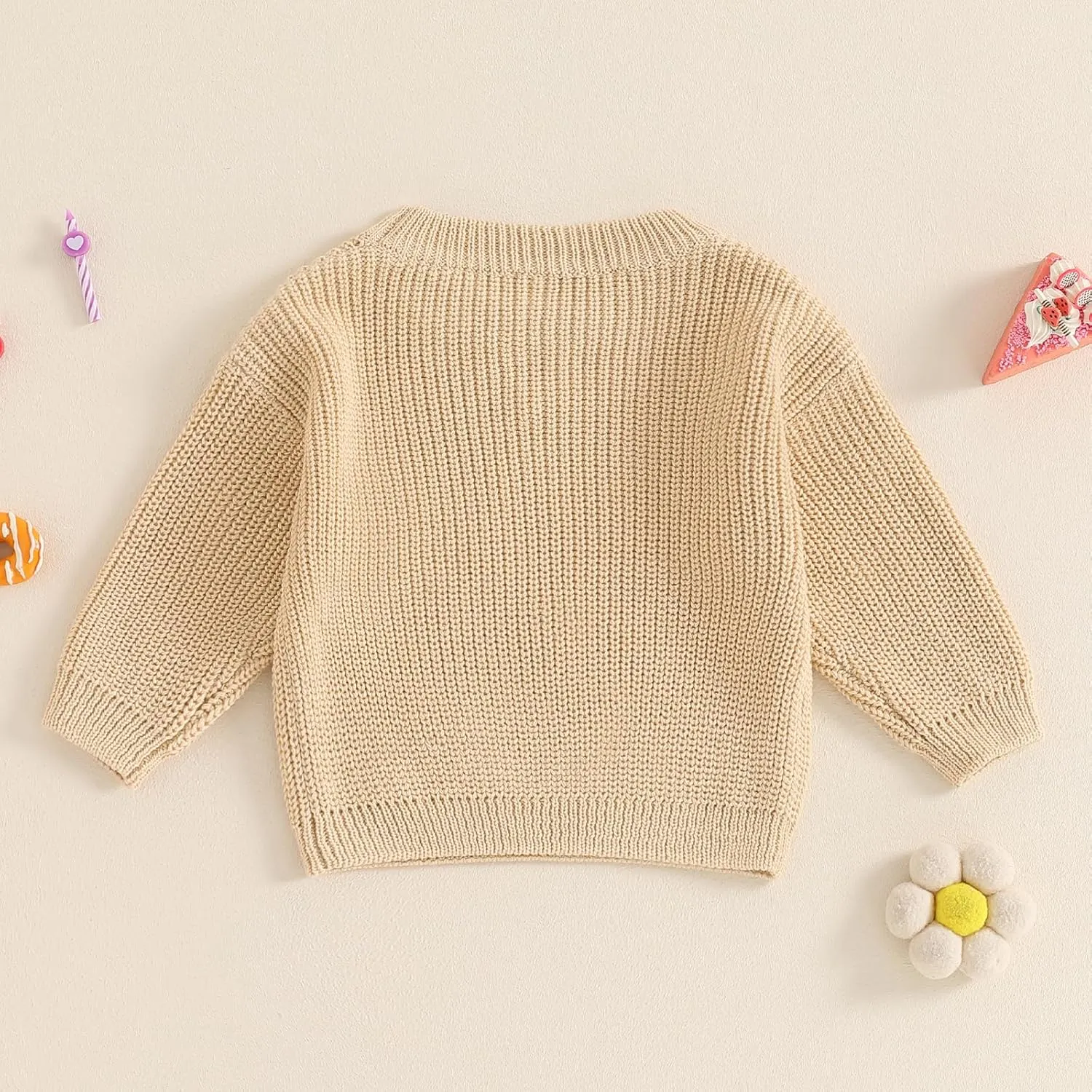First Birthday Outfit Baby Girl Boy Cute Letter Embroidery Warm Long Sleeve Oversized Sweater Infant Knitwear
