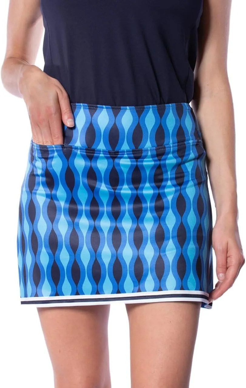 GOLFTINI Printed Pull-On Straight Skort 17.5"