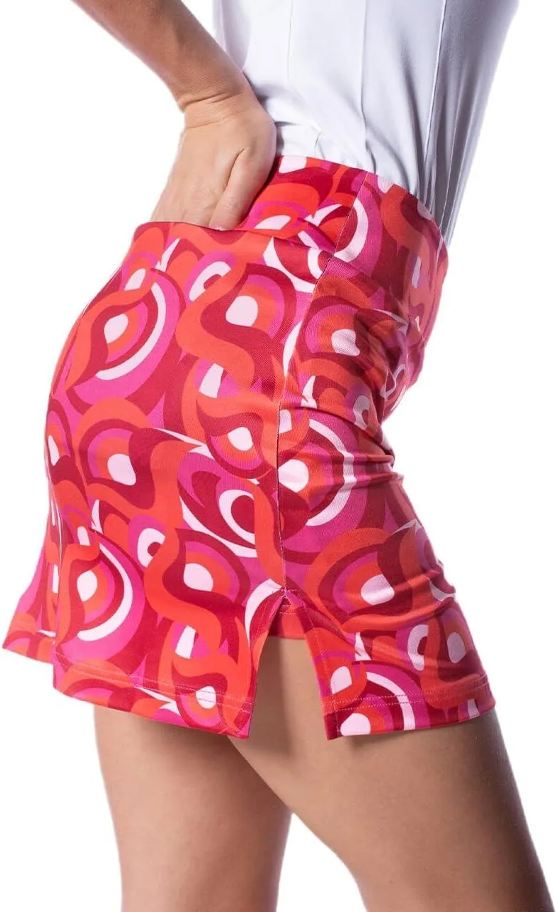 GOLFTINI Printed Pull-On Straight Skort 17.5"