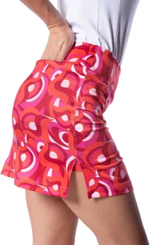 GOLFTINI Printed Pull-On Straight Skort 17.5"