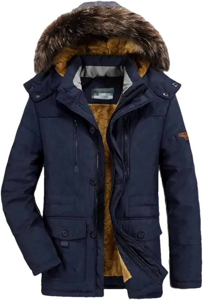 Haitpant Men Winter Jacket Cotton Padded Warm Coat Military Hooded Fleece Parkas Thick Long Outwear Windbreaker Jackets
