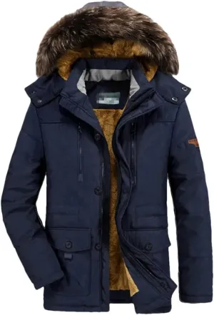 Haitpant Men Winter Jacket Cotton Padded Warm Coat Military Hooded Fleece Parkas Thick Long Outwear Windbreaker Jackets