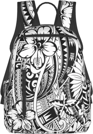 Hawaiian Polynesian Tribal Stylish Casual Backpack Bag For Women Multipurpose Laptop Backpacks Computer Daypack For Men Picnic Travel Hiking