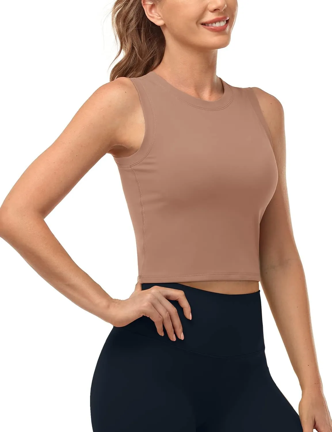 HeyNuts Wherever Crop Top Workout Tank Tops Unpadded/Padded