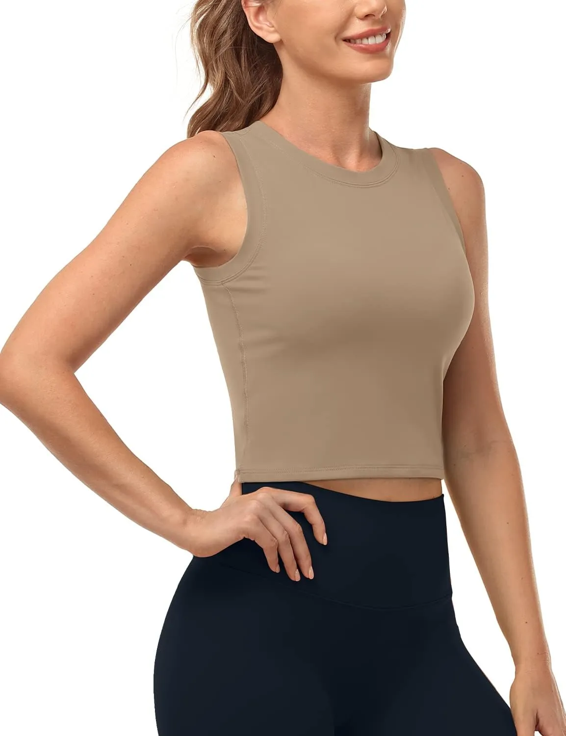 HeyNuts Wherever Crop Top Workout Tank Tops Unpadded/Padded