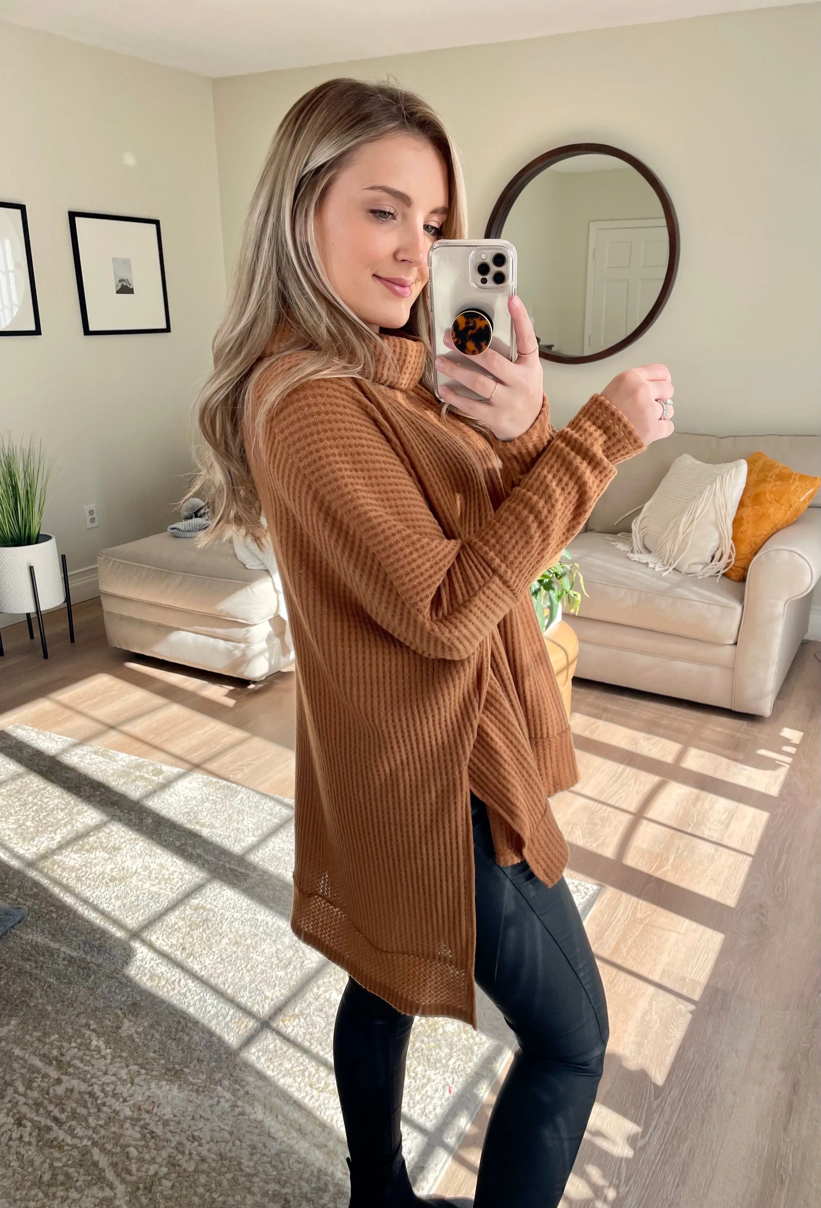 Hi-Low Turtleneck Thermal // Camel
