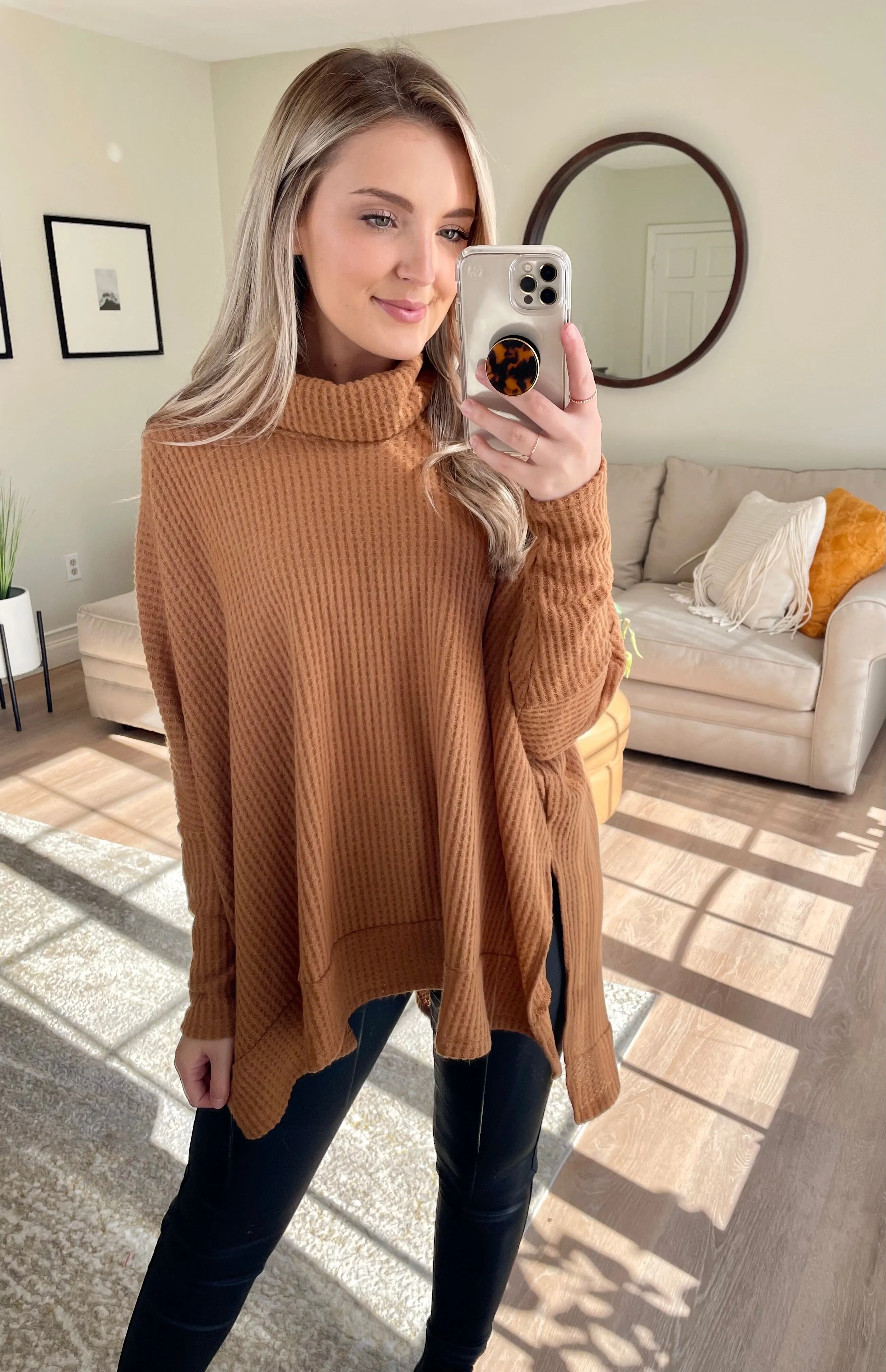 Hi-Low Turtleneck Thermal // Camel