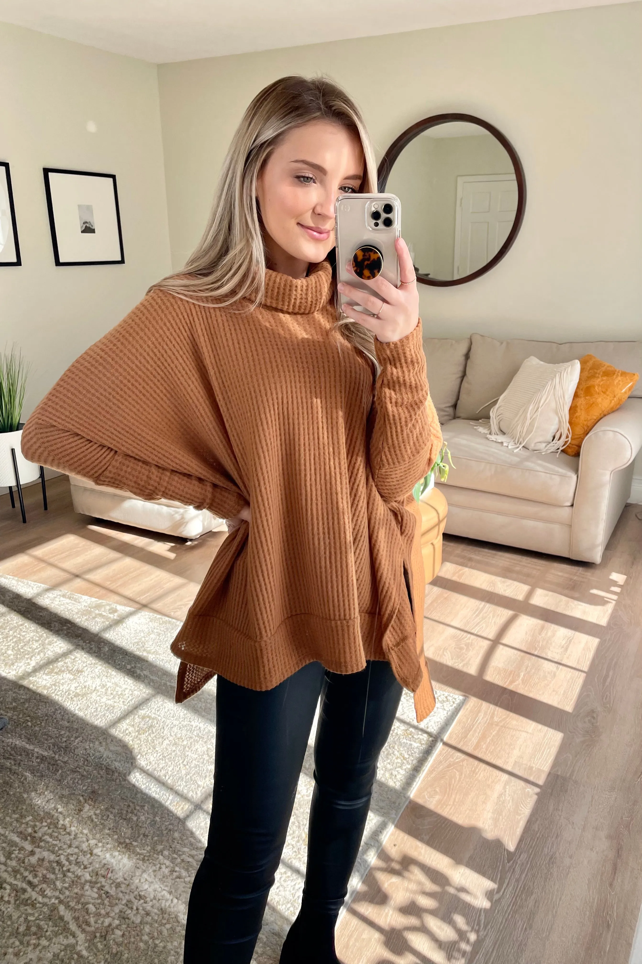 Hi-Low Turtleneck Thermal // Camel