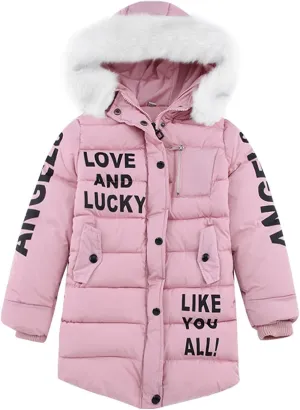 Hooded Outwear Warm Jacket Faux Winter Kids Children's Cotton-padded Girls Girls Coat&jacket Quilted Coats