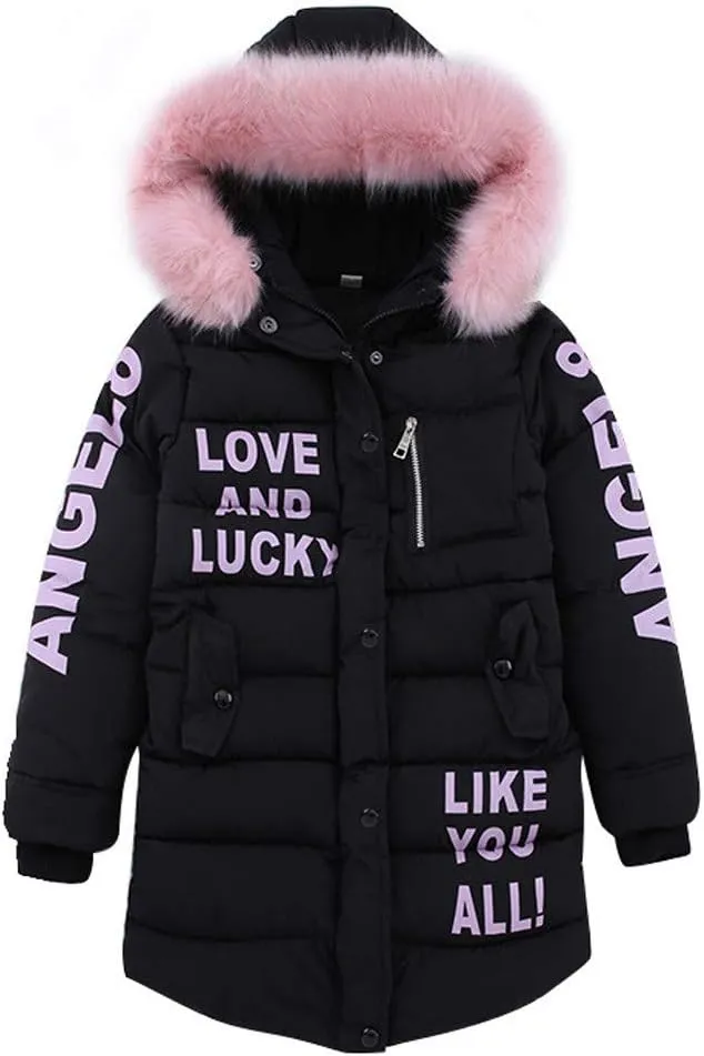 Hooded Outwear Warm Jacket Faux Winter Kids Children's Cotton-padded Girls Girls Coat&jacket Quilted Coats